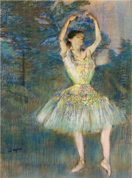 Danseuse Aux Bras Leves Oil Painting by Edgar Degas