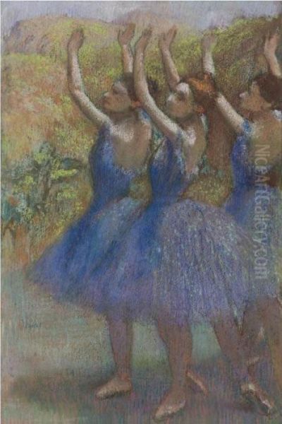 Property From A Private American Collection
 

 
 
 

 
 Trois Danseuses Jupes Violettes Oil Painting by Edgar Degas