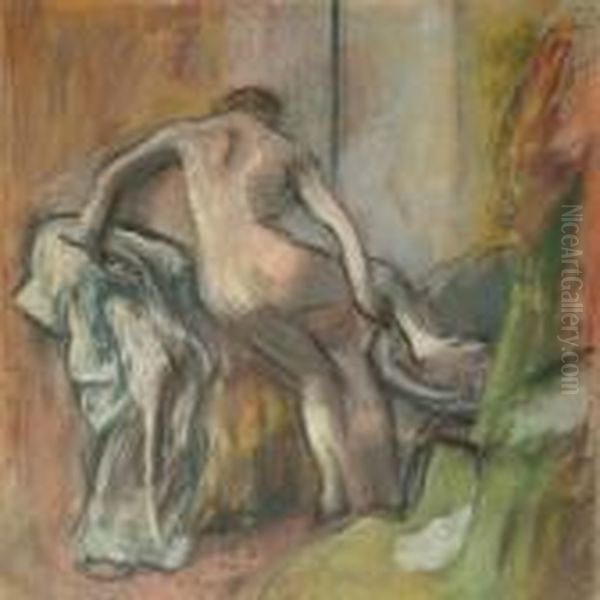 La Sortie Du Bain Oil Painting by Edgar Degas