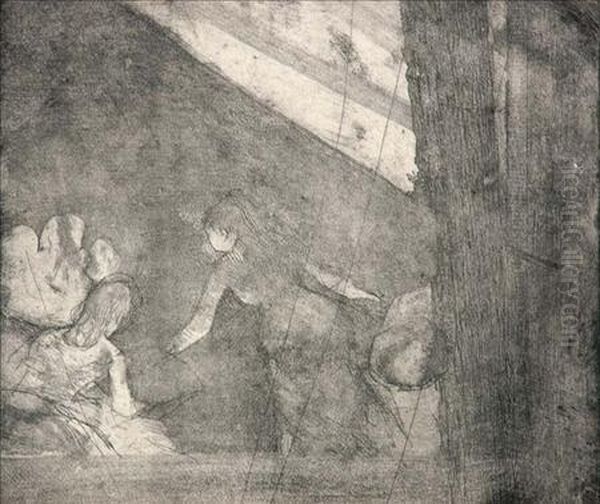 Aux Ambassadeurs (delteil 27; Adhemar 30) Oil Painting by Edgar Degas