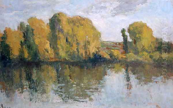 Rive Droite de la Seine, Rolleboise Oil Painting by Maximilien Luce