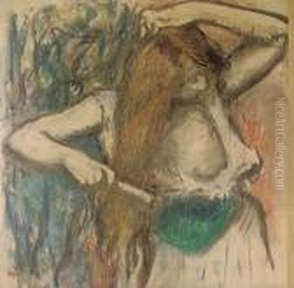 Femme Se Coiffant Oil Painting by Edgar Degas