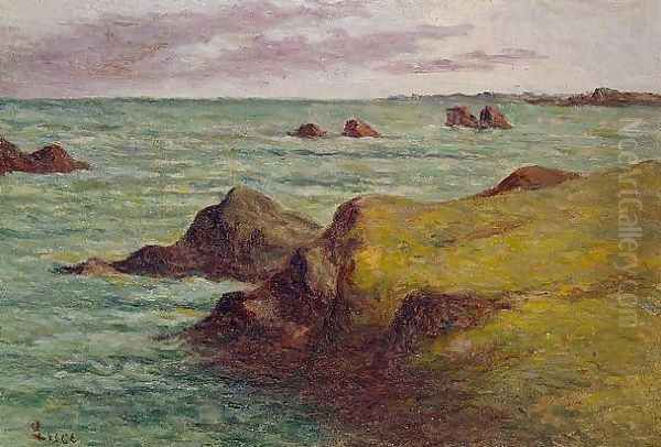 Rothéneuf, environs de Saint-Malo (Rothéneuf, near Saint-Malo) Oil Painting by Maximilien Luce