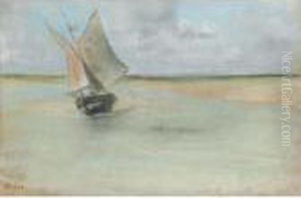 Bateau De Peche A L'entree Du Port De Dives Oil Painting by Edgar Degas