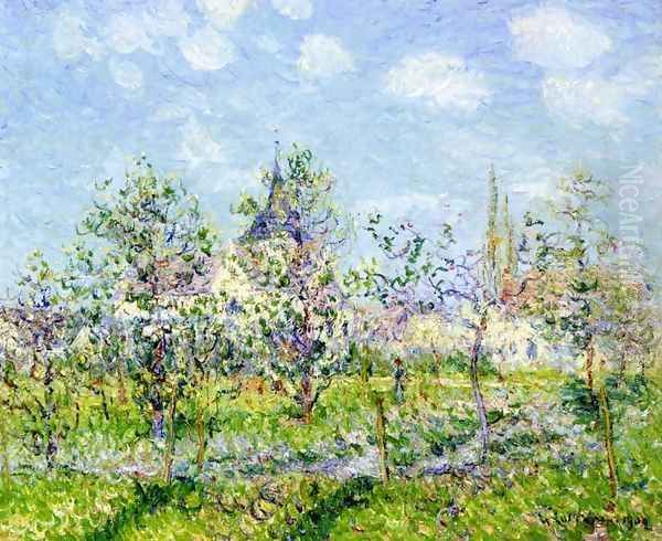 Flowering Orchard, Spring Oil Painting by Gustave Loiseau