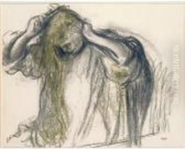 Femme Se Coiffant Oil Painting by Edgar Degas