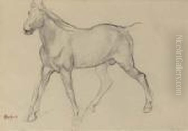 Cheval Oil Painting by Edgar Degas