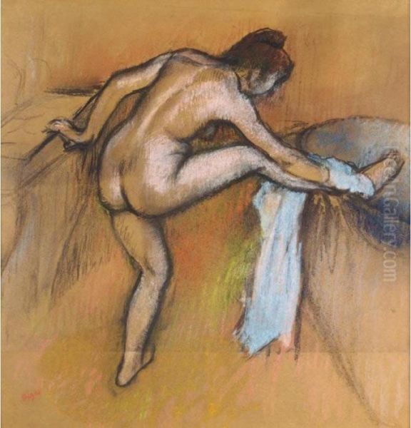 Apres Le Bain (femme S'essuyant) Oil Painting by Edgar Degas