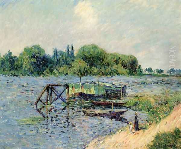 Laundry on the Seine at Herblay Oil Painting by Gustave Loiseau