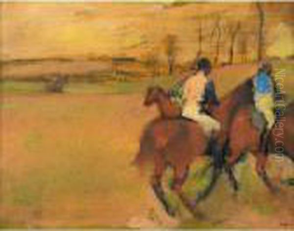 Chevaux Et Jockeys Oil Painting by Edgar Degas