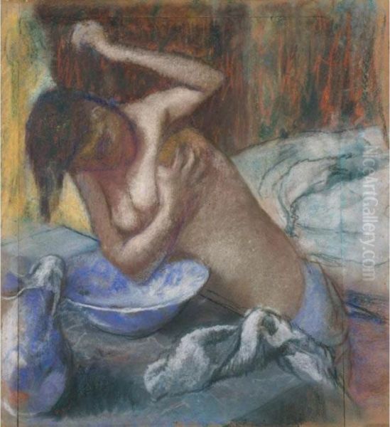 Femme S'epongeant La Poitrine Oil Painting by Edgar Degas