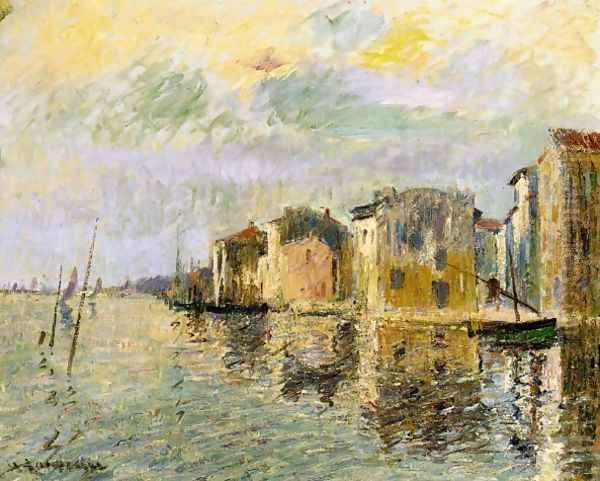 Les Martigues Oil Painting by Gustave Loiseau