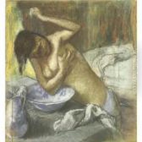 Femme S'epongeant La Poitrine Oil Painting by Edgar Degas