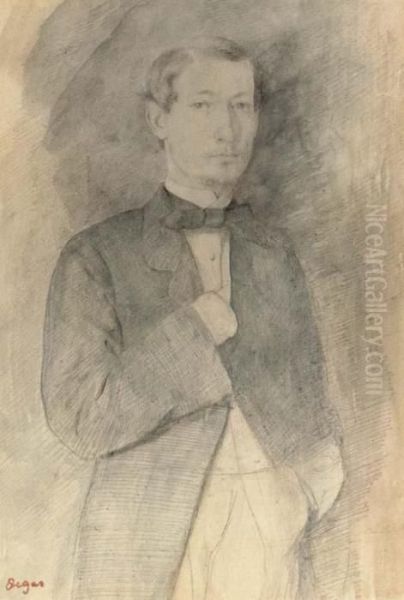 Portrait D'homme (adelchi Morbilli) Oil Painting by Edgar Degas