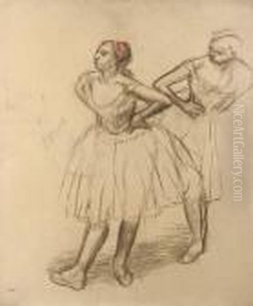 Deux Danseuses Oil Painting by Edgar Degas