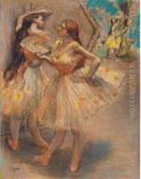 Danseuses Pres D'un Portant Oil Painting by Edgar Degas