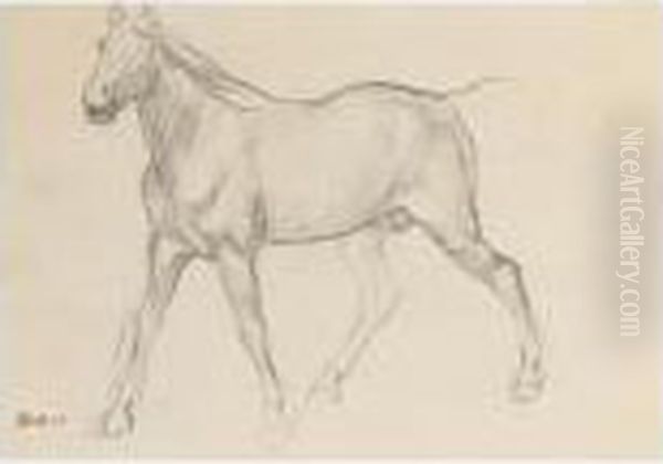 Cheval Oil Painting by Edgar Degas