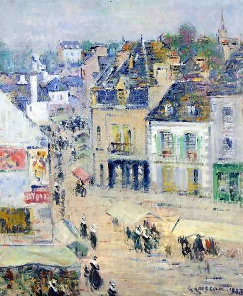 Pont-Aven, Grey Weather Oil Painting by Gustave Loiseau