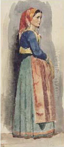 Jeune Italienne En Costume De Paysanne Oil Painting by Edgar Degas