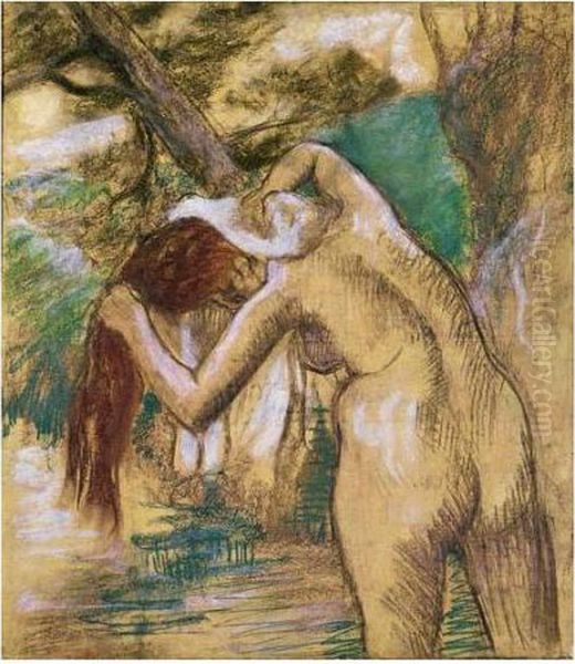 Baigneuse Au Bord De L'eau Oil Painting by Edgar Degas