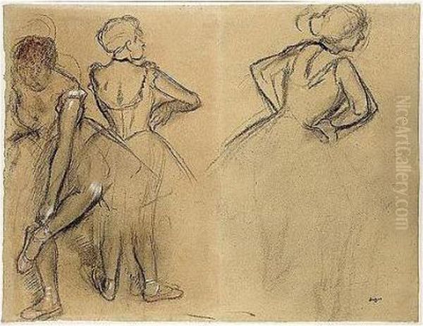 Etude De Danseuses Oil Painting by Edgar Degas