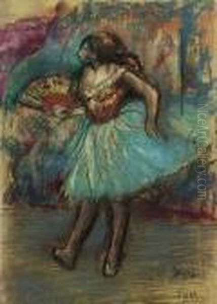 Danseuse A L'eventail Oil Painting by Edgar Degas