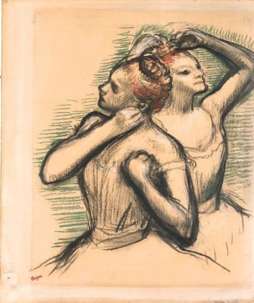 Deux Danseuses Oil Painting by Edgar Degas