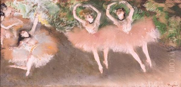 Scene De Ballet Oil Painting by Edgar Degas