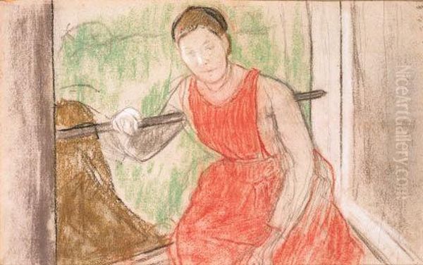 Femme La Fentre Oil Painting by Edgar Degas