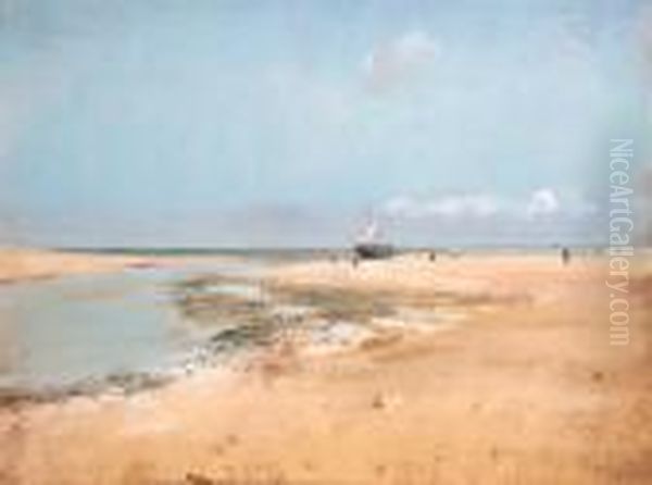 Plage Mare Basse (embouchure De Rivire) Oil Painting by Edgar Degas