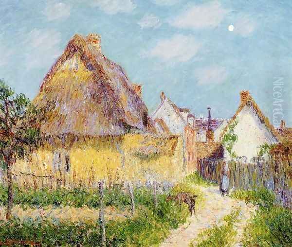 Thatched Cottage, Le Vaudreuil Oil Painting by Gustave Loiseau