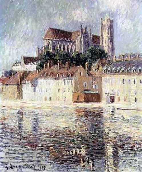 Auxerre Cathedral 1907 2 Oil Painting by Gustave Loiseau