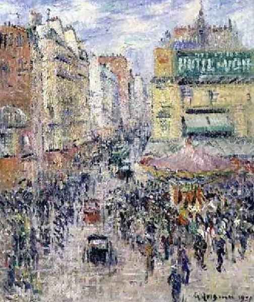 La Rue de Clignancourt 1925 Oil Painting by Gustave Loiseau