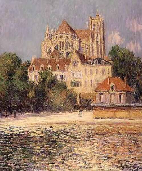 Auxerre Cathedral 1908 Oil Painting by Gustave Loiseau