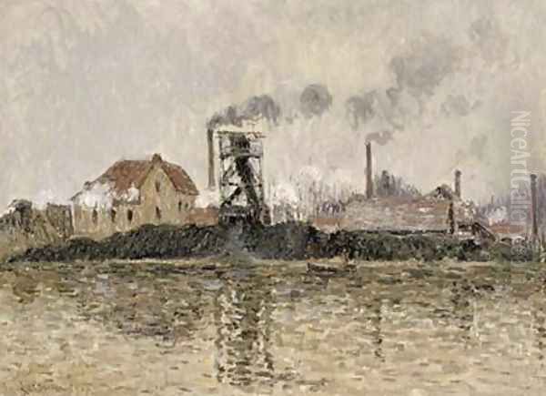 Factory on the Bank of the Oise 1908 Oil Painting by Gustave Loiseau