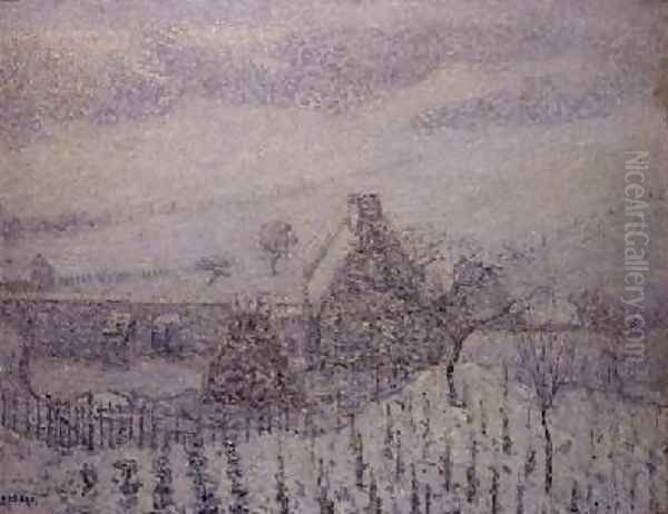 Blizzard at Hedouville Oil Painting by Gustave Loiseau