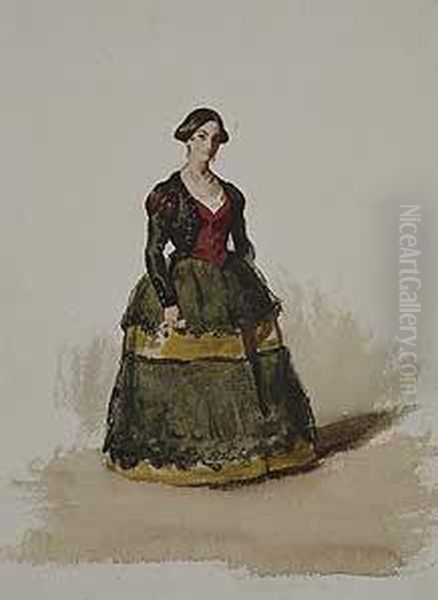 Retrato De La Infanta Luisa Fernanda De Borbon Duquesa Demontpensier Oil Painting by Alfred Dehodencq