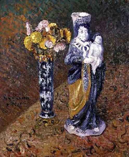 Flowers and a Statuette 1910 Oil Painting by Gustave Loiseau