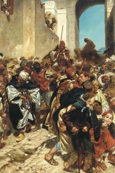 Les Prisonniers Marocains Oil Painting by Alfred Dehodencq