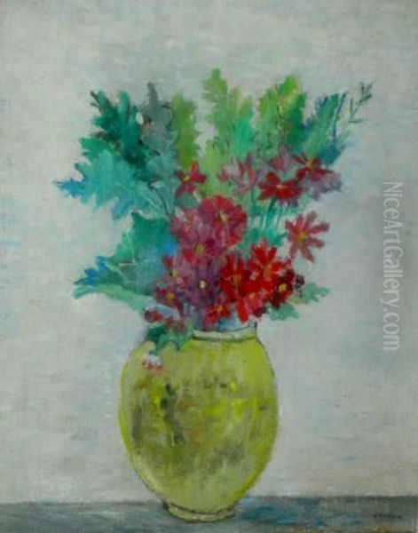 Vaso Con Fiori Oil Painting by Angelo Del Bon