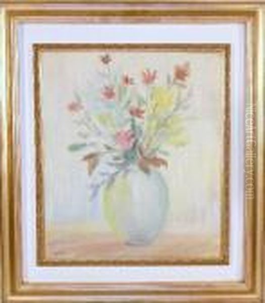 Vaso Con Fiori Oil Painting by Angelo Del Bon