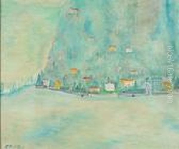 Lago Di Como Oil Painting by Angelo Del Bon