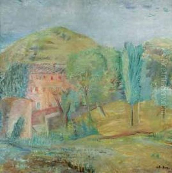 Paesaggio Assolato Oil Painting by Angelo Del Bon