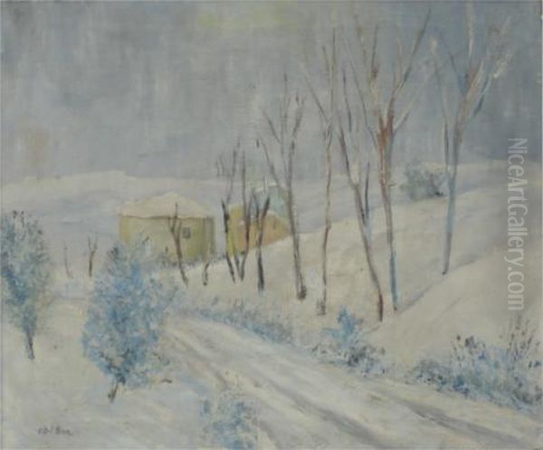 Borgo Sotto La Neve Oil Painting by Angelo Del Bon