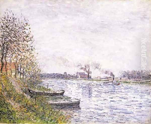 Bord de l'Oise Oil Painting by Gustave Loiseau