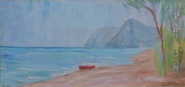 La Barca Rossa Oil Painting by Angelo Del Bon