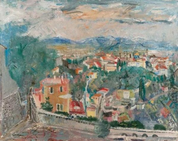 Paesaggio, (fine Anni '30) Oil Painting by Angelo Del Bon