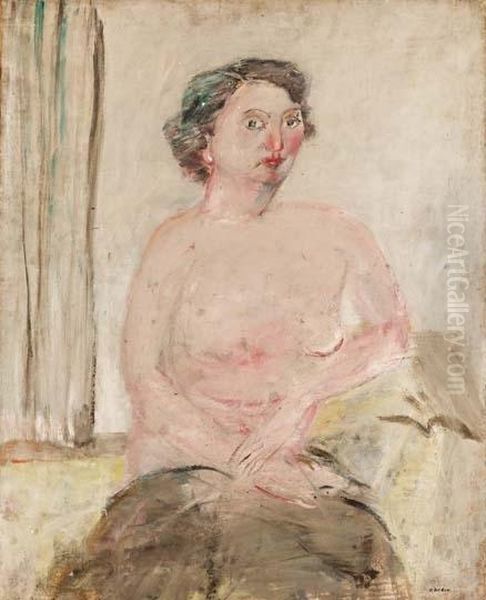 Busto Di Jole - (1948) Oil Painting by Angelo Del Bon