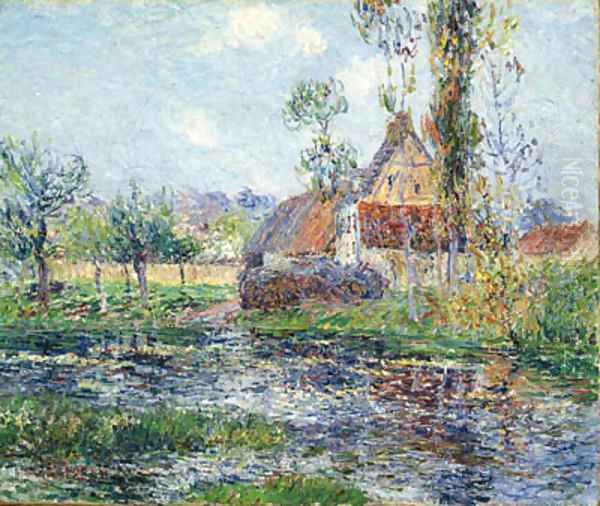 Hendreville sur l'Eure (Hendreville on the Eure) Oil Painting by Gustave Loiseau