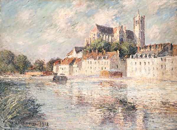 La cathedrale d'Auxerre Oil Painting by Gustave Loiseau